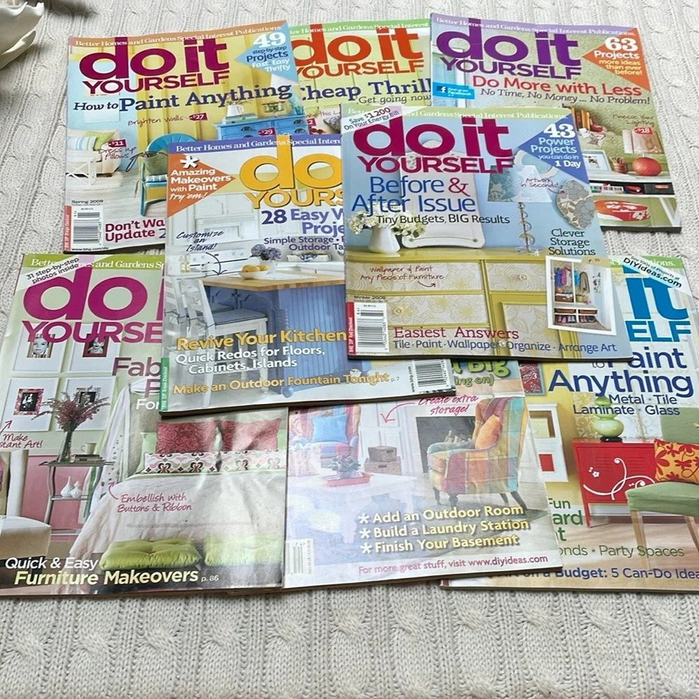 Do It Yourself magazines. Lot of 8. Weekend project, more with less, big results